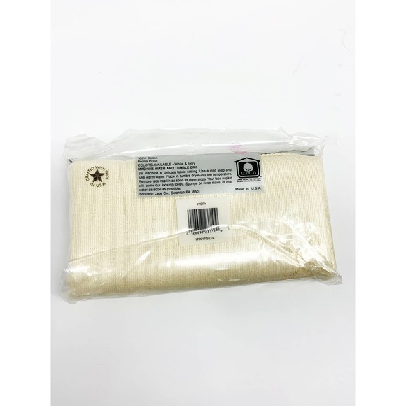 VTG Harmony Nottingham Cotton Lace Napkins by Scranton Lace 17" x 17" - Picture 2 of 3